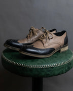 "KATHARINE HAMNETT" Wingtip design bicolor leather shoes
