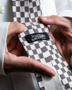 "JEAN PAUL GAULTIER" Check pattern anagram logo engraved square tie