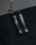 "HERMES" 00’s high density cotton twill lamb leather accents pants