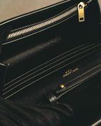 -SPECIAL- “Saint Laurent” 20’s Le Maillon smooth leather chain wallet