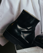 "MM6 Maison Margiela" 2010's Glossy leather side zip ankle boots