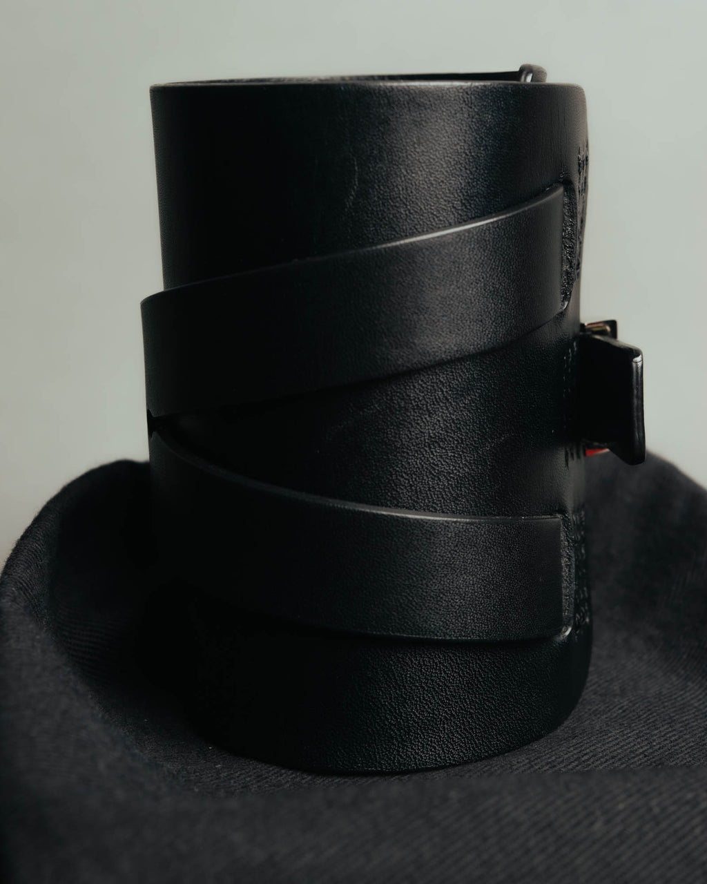 "DIOR HOMME" 00's-10's Black leather wrist cuff