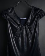 “Christian Dior” 2000’s Metallic draped cap sleeve top