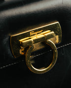 “Salvatore Ferragamo” 90’s-00’s Gancini leather top handle shoulder bag