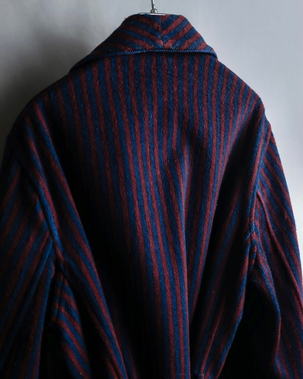 "Vintage striped waist belt design gown coat"