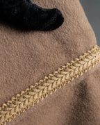 "BURBERRYS" Gold trim design belted gown coat