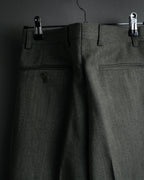"YVES SAINT LAURENT" Deep pleat tapered wool slacks