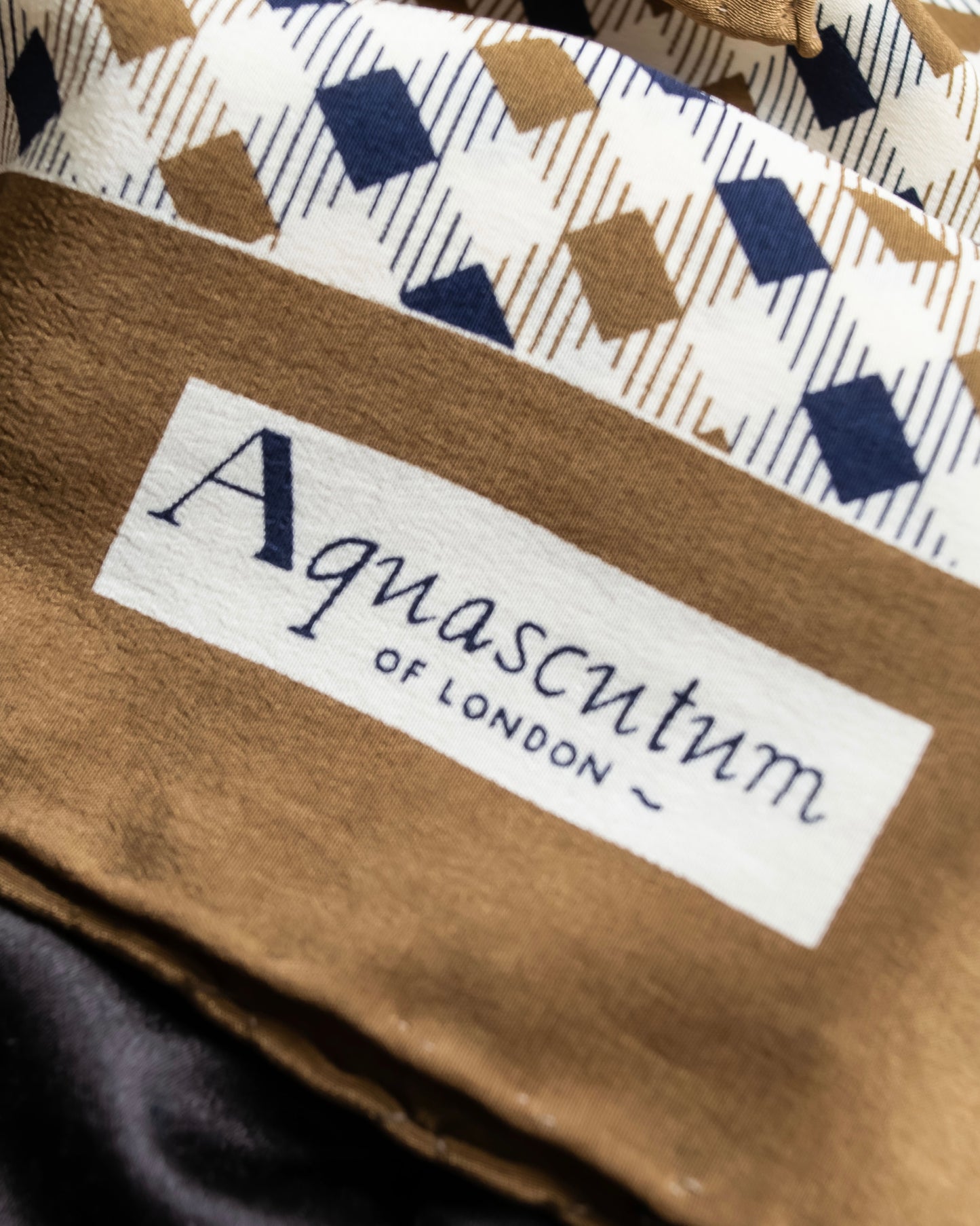 "Aquascutum" 100% silk block check pattern scarf