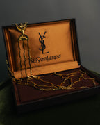 "Yves Saint Laurent" 80's-90's Gold tone multi chain necklace