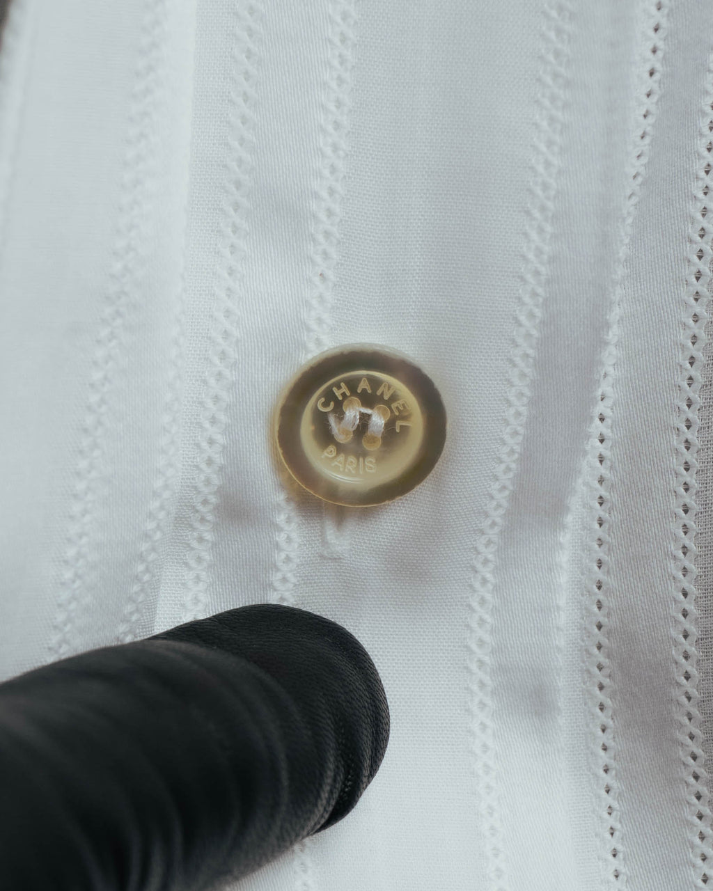-SPECIAL- “CHANEL” 08 Cruise Collection Sheer cotton stand collar shirt