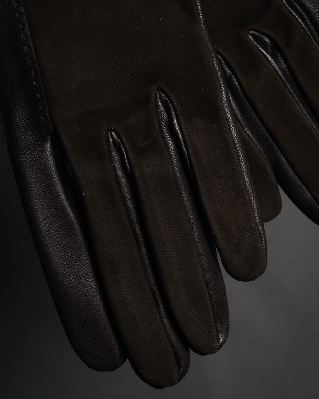 “HERMÈS” 2010’s bi material lambskin silk lined gloves