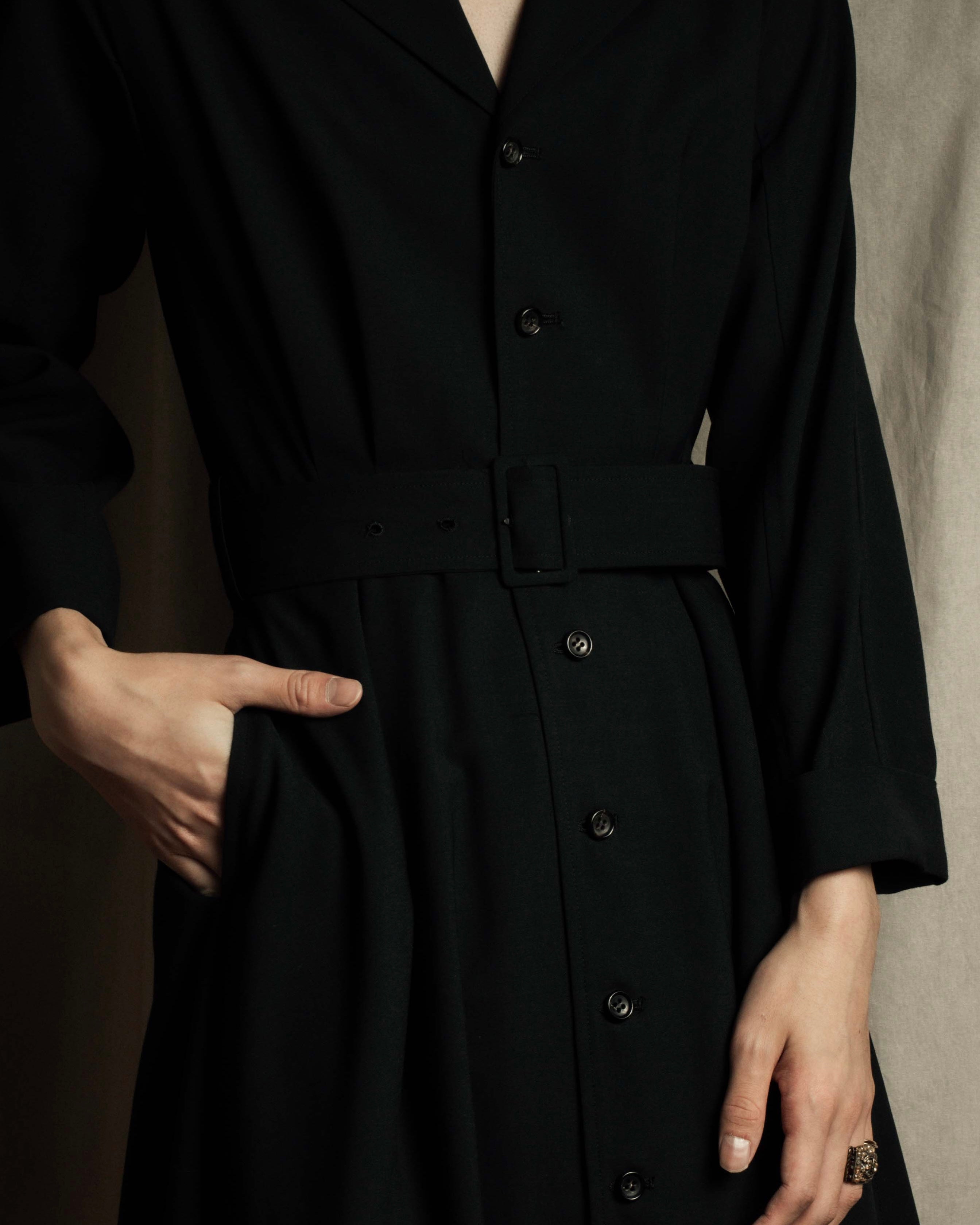 "tricot COMME des GARCONS" 90's Tailored collar belted long dress