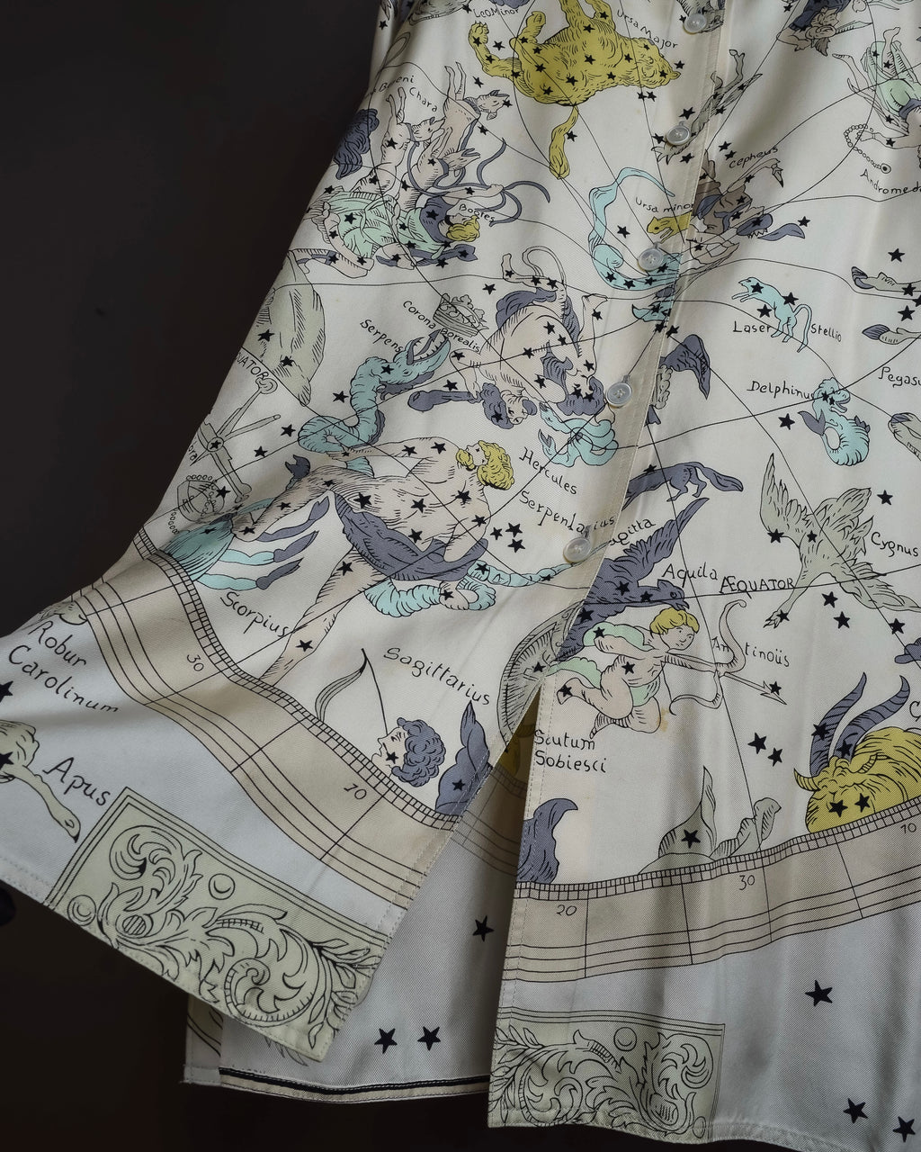 "HERMES" Margiela period Les Étoiles, Stars silk shirt