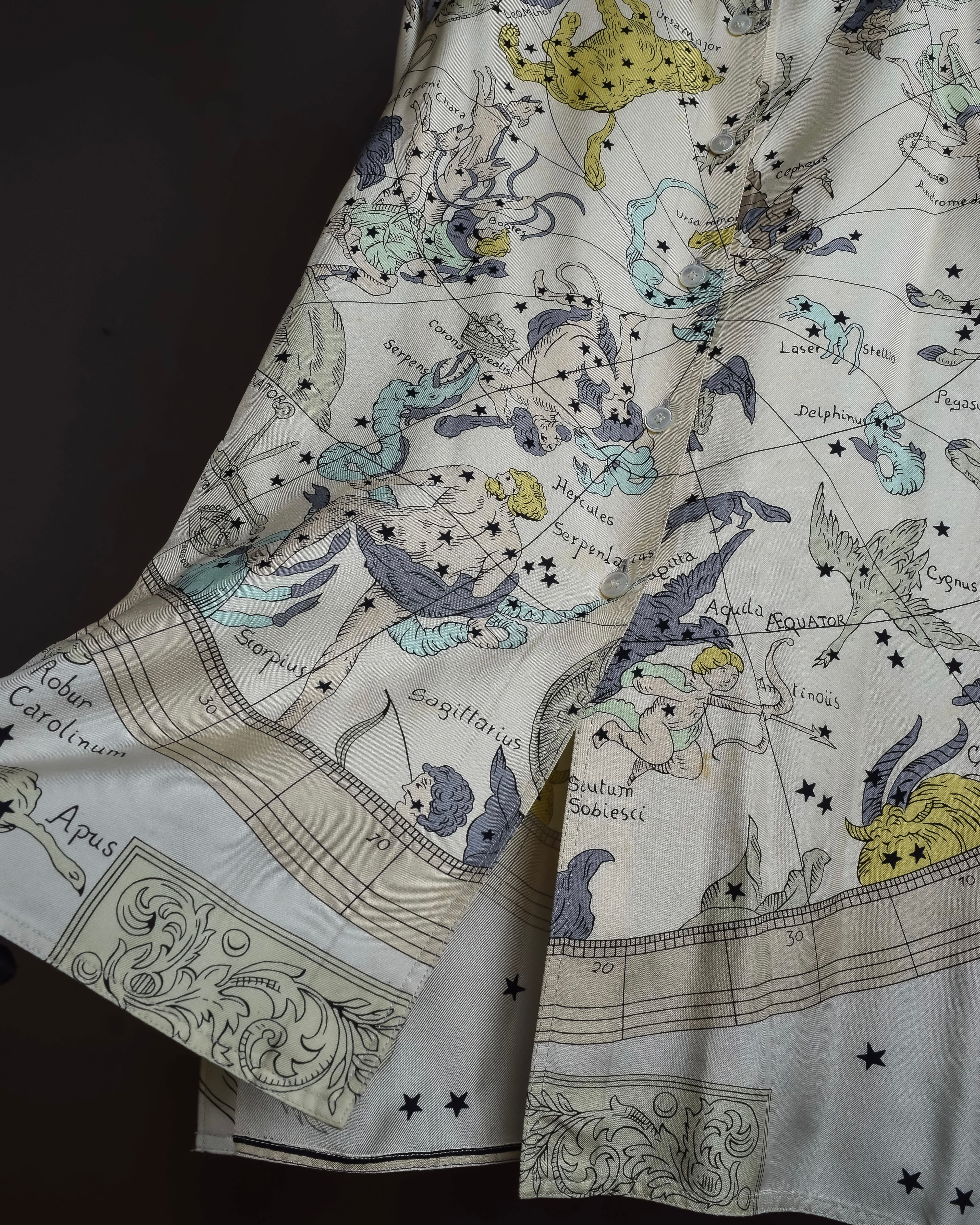 "HERMES" Margiela period Les Étoiles, Stars silk shirt