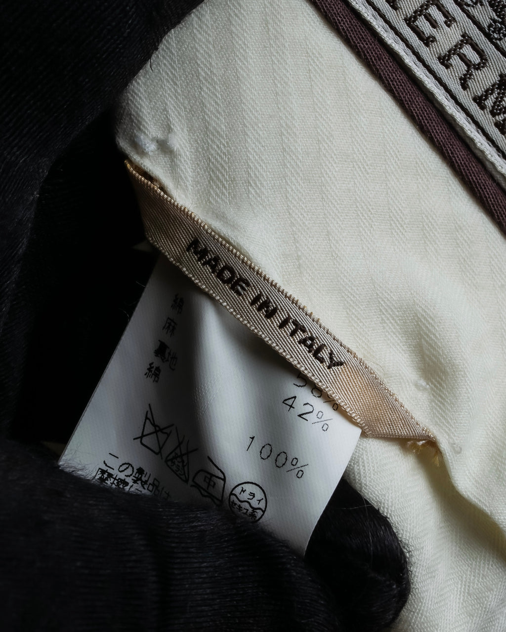 "HERMES" Cotton linen wide tapered slacks