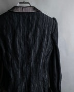 "ARMANI COLLEZIONI" Satin switch design knit tailored jacket