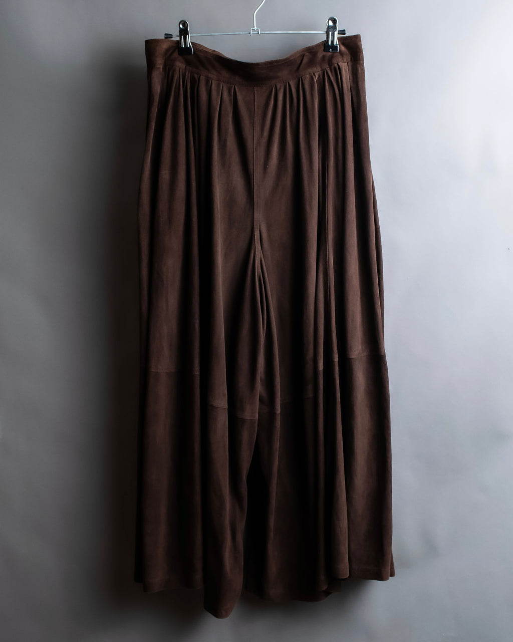 "LOEWE" Dark brown color gathered design wide pants