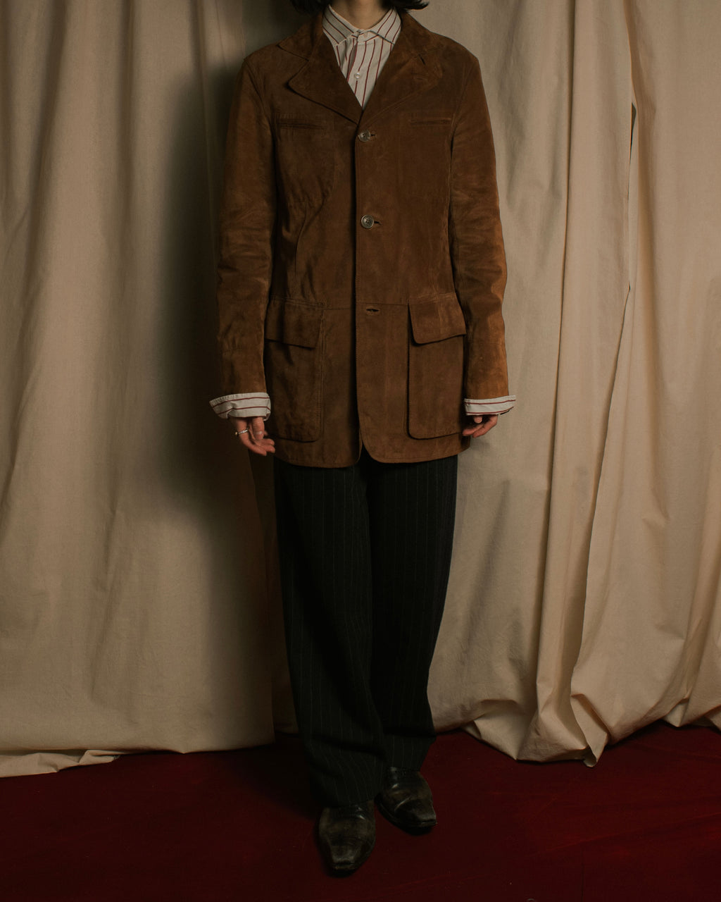 –SPECIAL– "Salvatore Ferragamo" 00’s reversible shearling sheep skin jacket