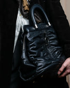 "Christian Dior" Karenina gathered design leather handbag