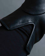 For lease "Christian Dior" Stud design metal plate docking leather gloves