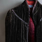 "Vintage stand collar short velour jacket"