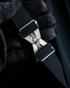 "SOANA" Bowtie belted design long black dress