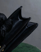 "GUCCI" Dark navy suede leather shoulder bag