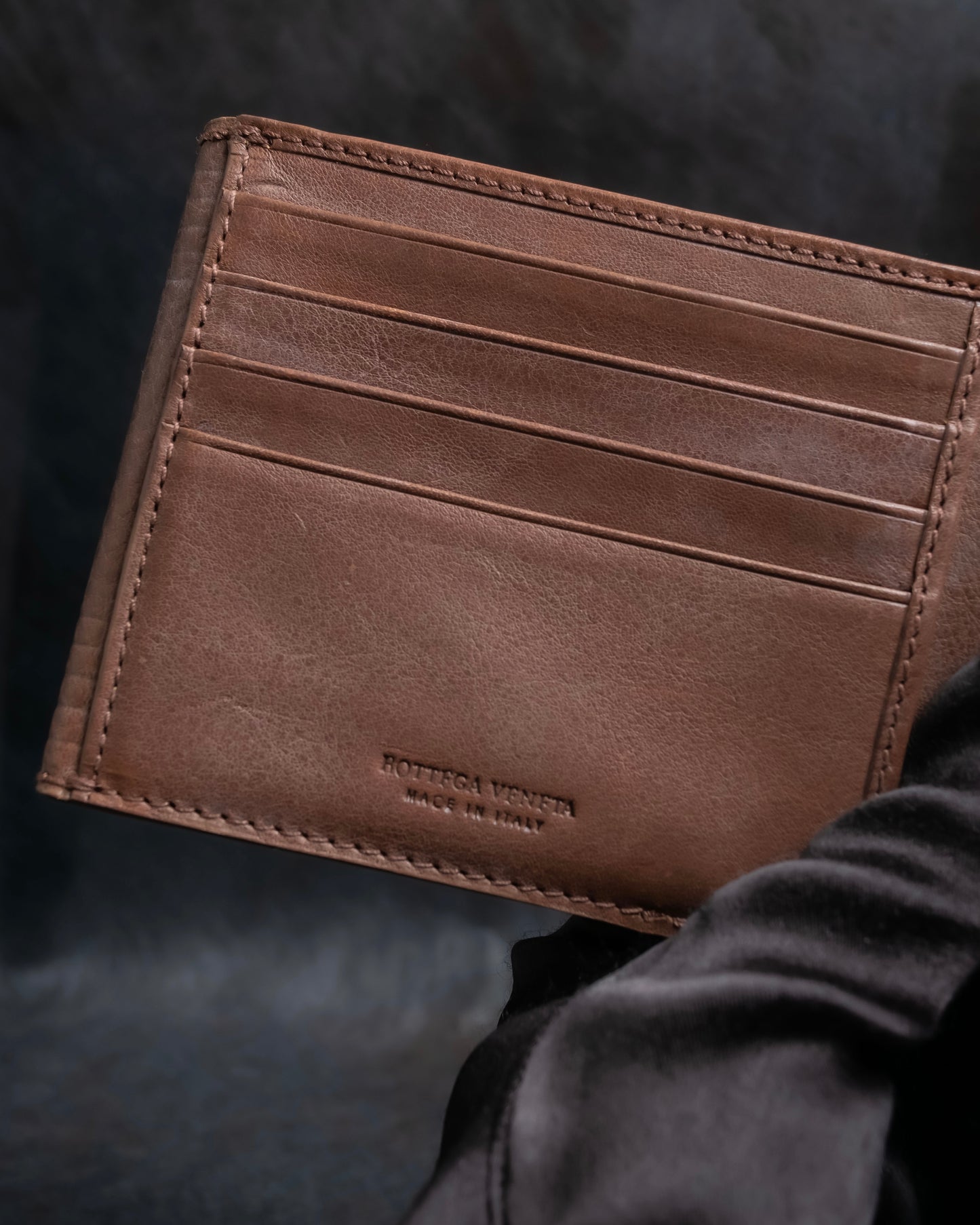 "BOTTEGA VENETA" Braided design leather bifold wallet