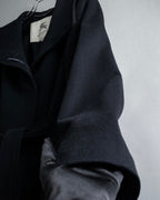 "BURBERRY" Belted design stand collar cashmere mix long coat