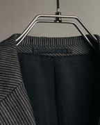 "COMME des GARÇONS HOMME" 10SS Vintage multi-button hickory stripe linen wool jacket