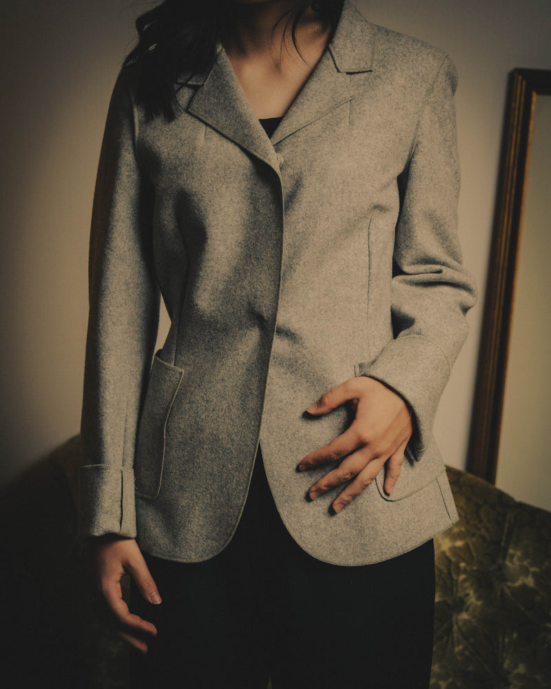 –SPECIAL– “JIL SANDER ” Late 90’s-00’s snap button wool angora tailored jacket