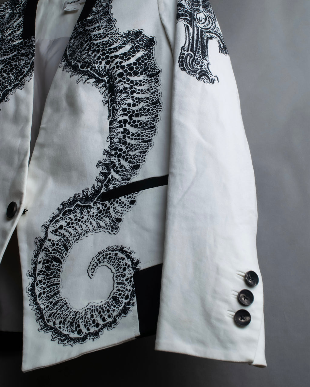 "HELMUT LANG" Seahorse motif design short jacket