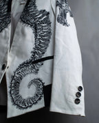 "HELMUT LANG" Seahorse motif design short jacket