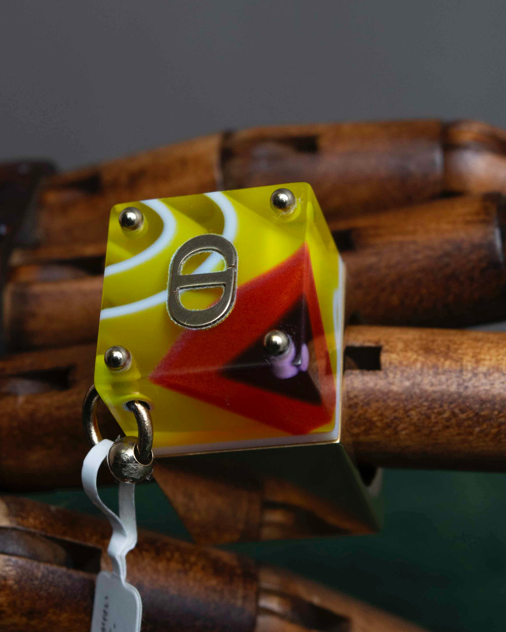 "Dior" Resin abstract pattern top gold ring