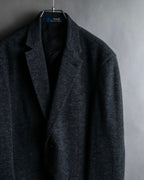 "POLO Ralph Lauren" Herringbone weave charcoal gray tailored jacket