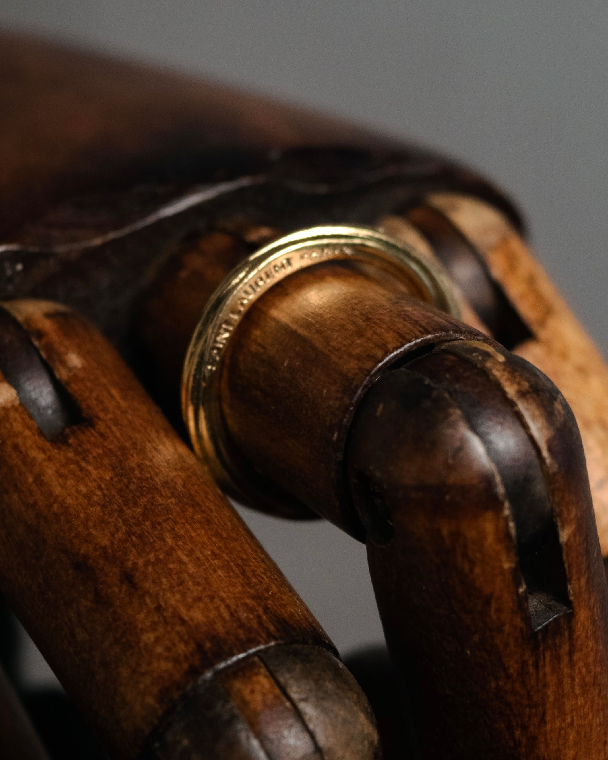 “SAINT LAURENT” Post-2012 twisted minimalist metal ring