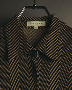 “CELINE” 90’s-00’s Chevron patterned long shirt dress