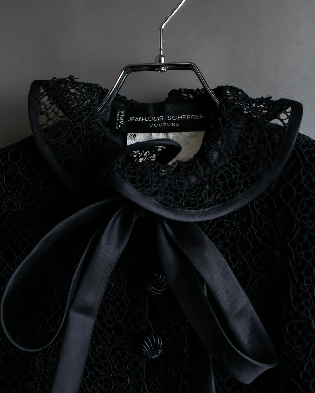"JEAN-LOUIS SCHERRER" Lace frill design ribbon attached jacket
