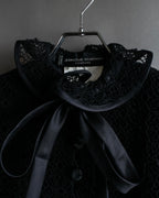"JEAN-LOUIS SCHERRER" Lace frill design ribbon attached jacket