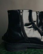 "MM6 Maison Margiela" 2010's Glossy leather side zip ankle boots