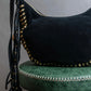 "MICHEAL KORS" Crescent fringe leather braided design shoulder bag