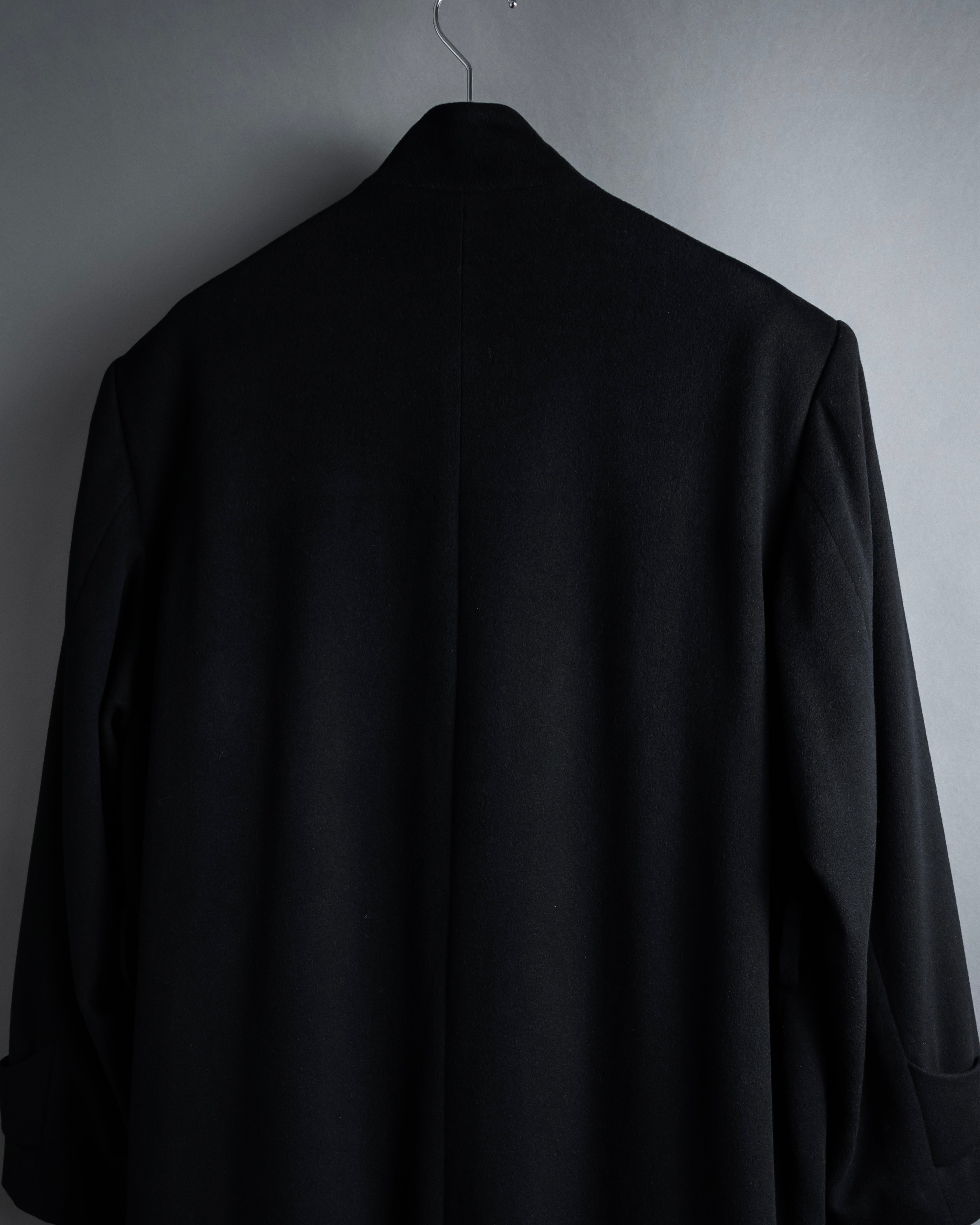 "BARBERINI" Minimalist detail 100% cashmere stand collar coat