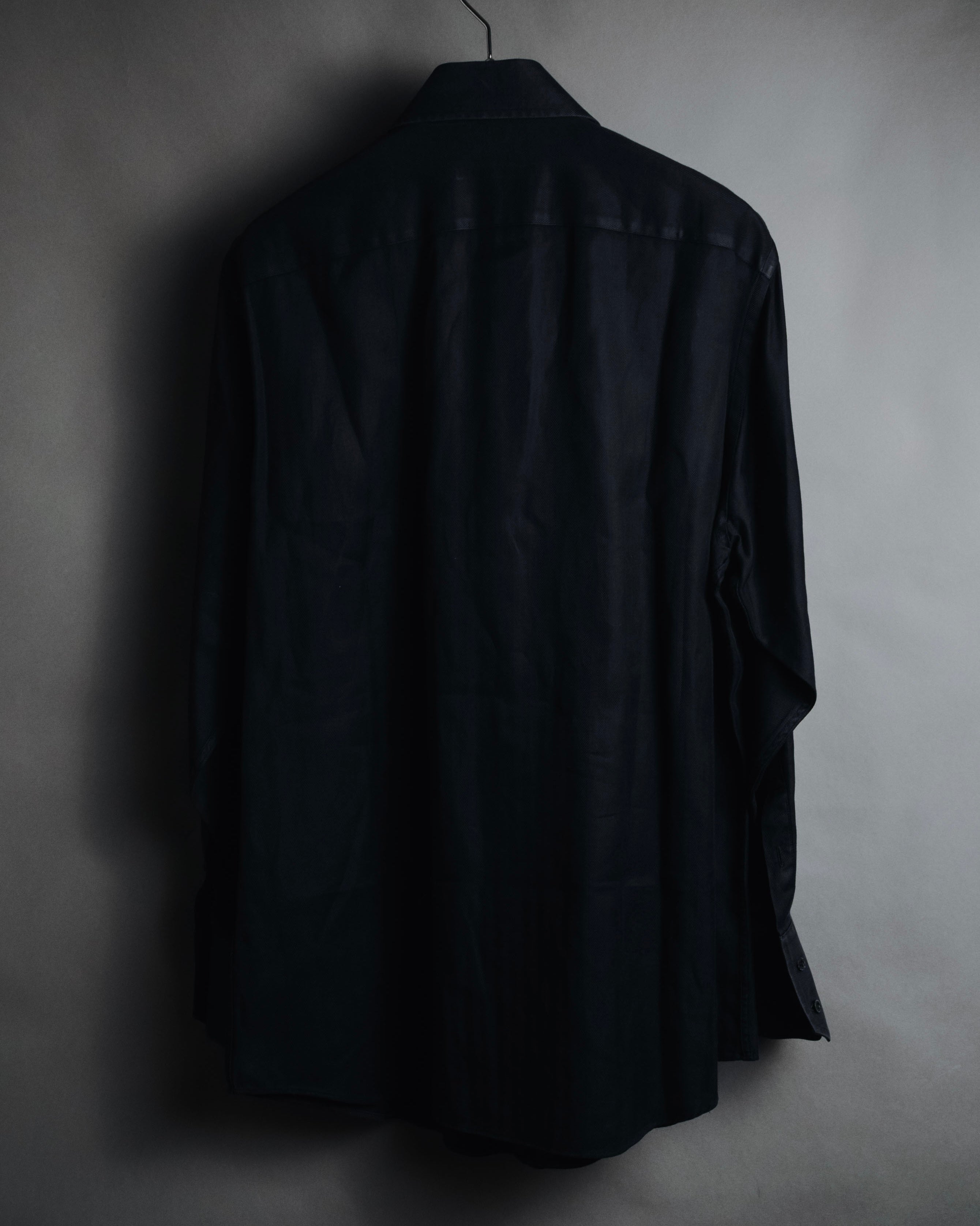 "GUCCI" 2008-2010 Herringbone wide collar dress shirt