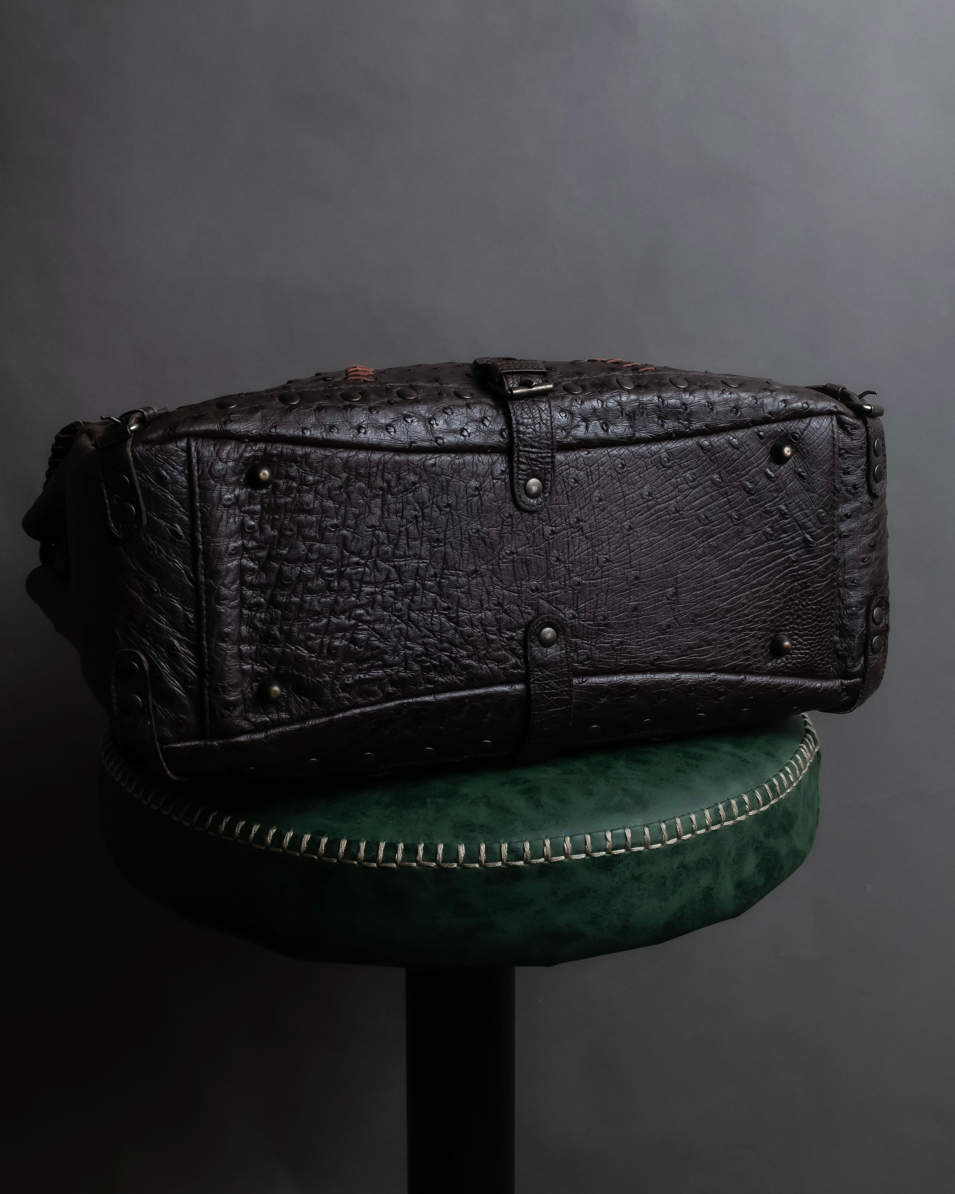 "Vintage JRA standard ostrich leather bag"