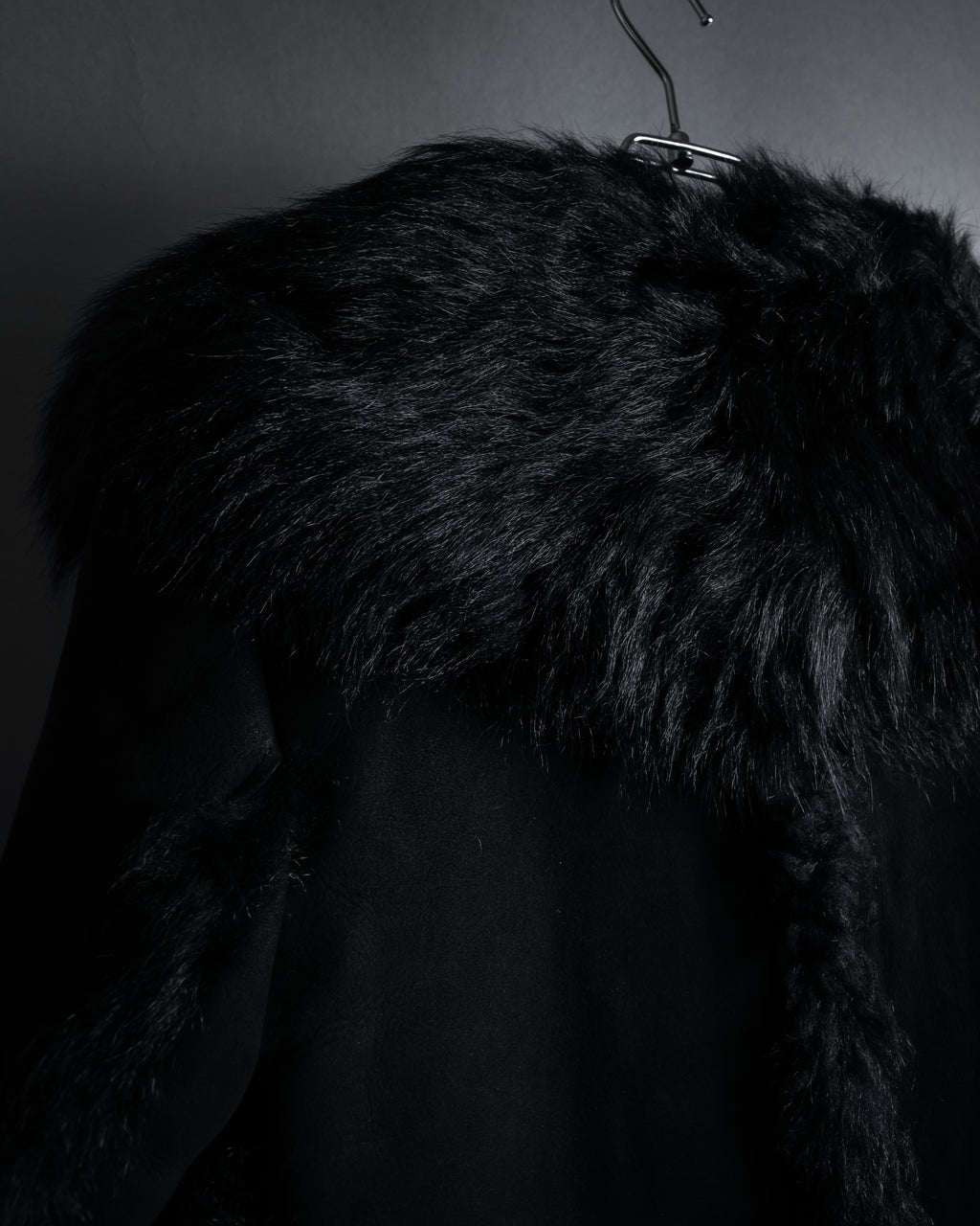 -SPECIAL- "GUCCI" 90's-00's Leather combination fur long coat