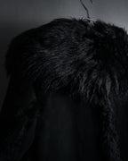 -SPECIAL- "GUCCI" 90's-00's Leather combination fur long coat