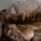 Vintage cashmere knit fur dogged reversible long gilet