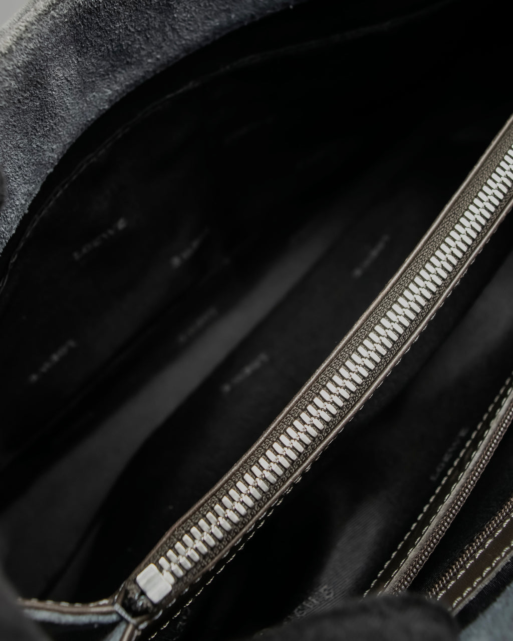 "LOEWE" Harness design logo engraved suede leather hand bag