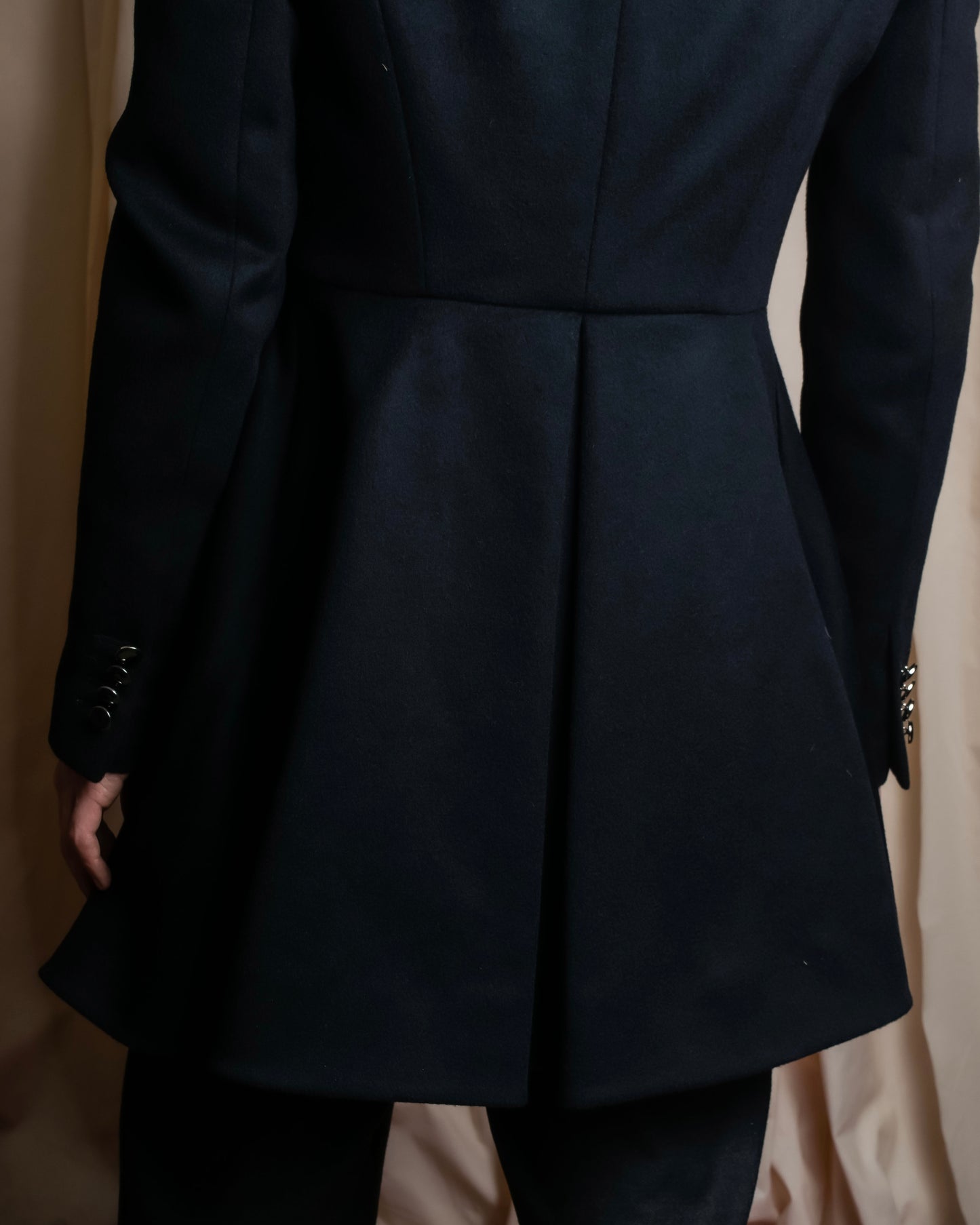 "Alexandar McQueen" Sarah Burton period large lapel double-breasted oversized mid length coat