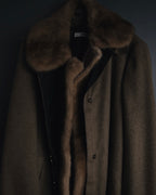 "PRADA" 90’s-00’s embellished fur-collar stretch tech coat